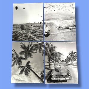 Set of 4 Black and White Travel Photography Prints